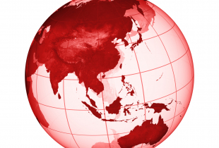 Red world globe