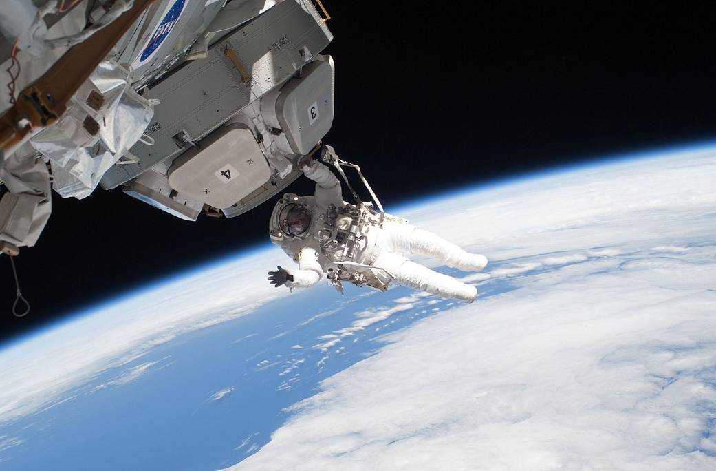 Astronaut Nicholas Patrick participates in the STS-130 mission's third and final spacewalk as construction and maintenance continue on the International Space Station.  Photo credit: NASA