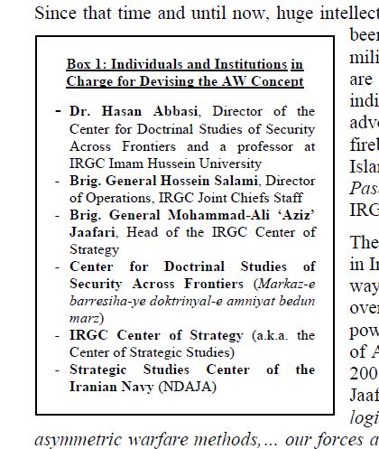 A graphic listing individuals and institutions in charge for devising the AW concept.