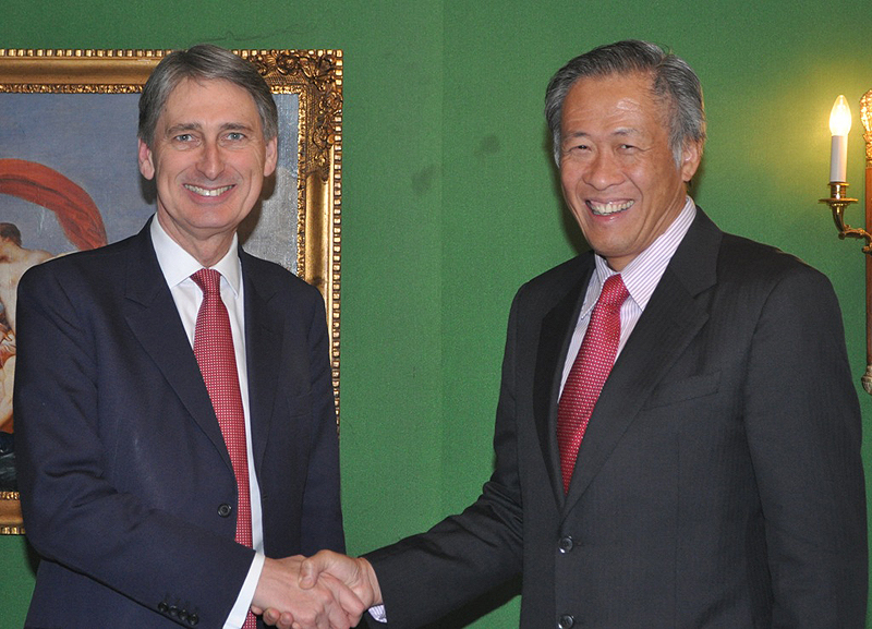Minister for Defence Dr Ng Eng Hen meeting with the United Kingdom Secretary of State for Defence The Right Honourable Philip Hammond MP.