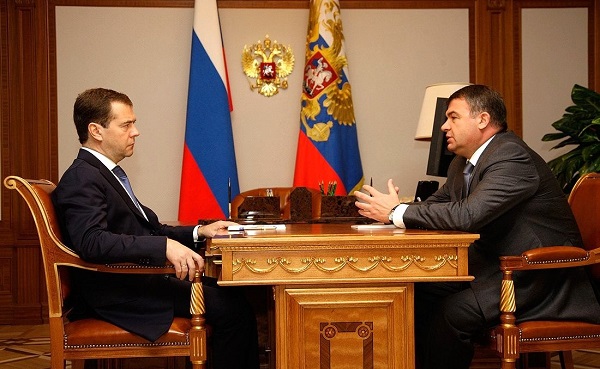 President Medvedev and Defence Minister Anatoly Serdyukov, July 31, 2010, Sochi.