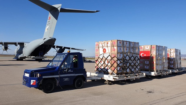 An A-400M cargo plane of the Turkish Air Force carrying medical supplies donated by Turkey was dispatched to a number of Allies and partners in the Balkans region on Wednesday, April, 8, 2020.