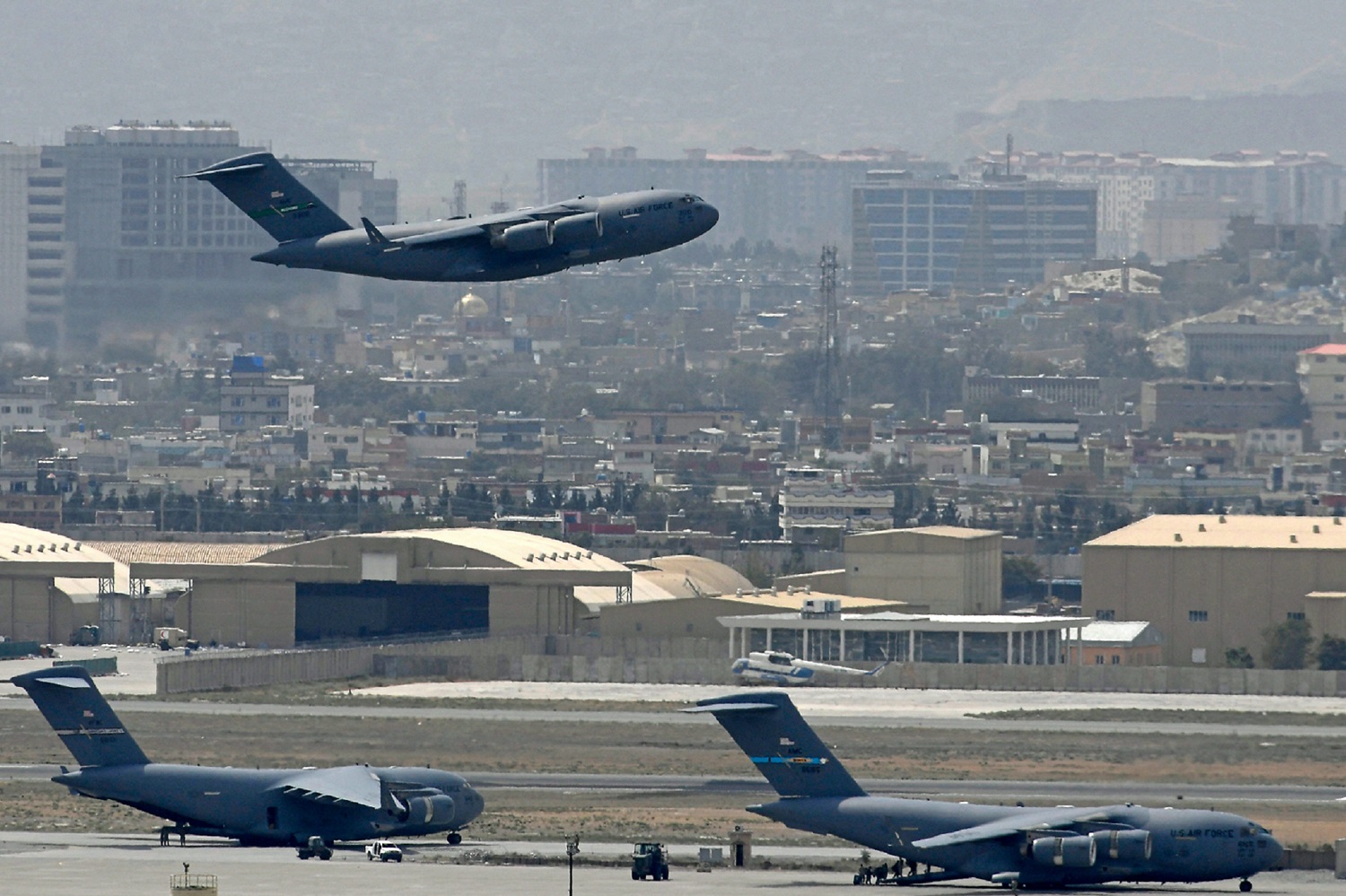 airplane taking off from Kabul