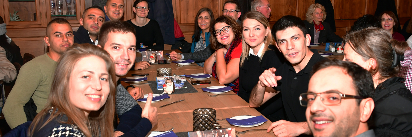 group photo of bavarian breakfast