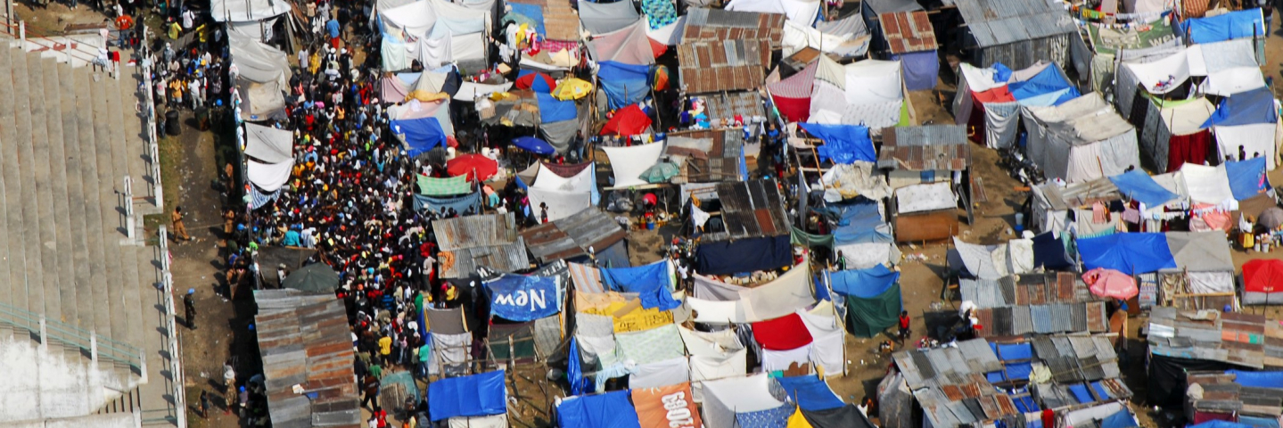 Photo of refugee tents in Haiti