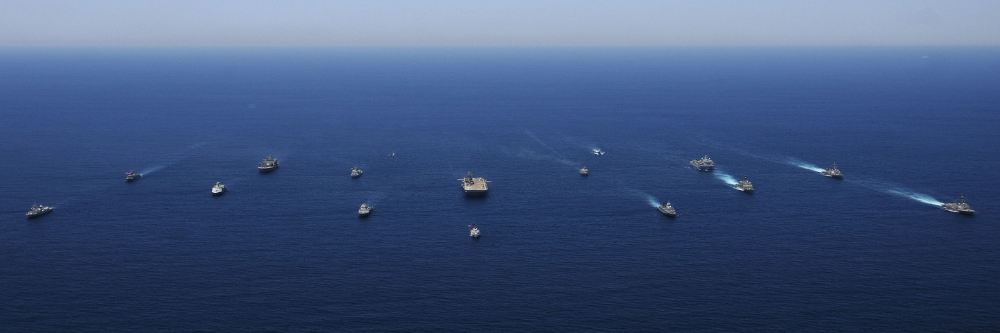 Photo of 16 coalition partner ships sailing in formation