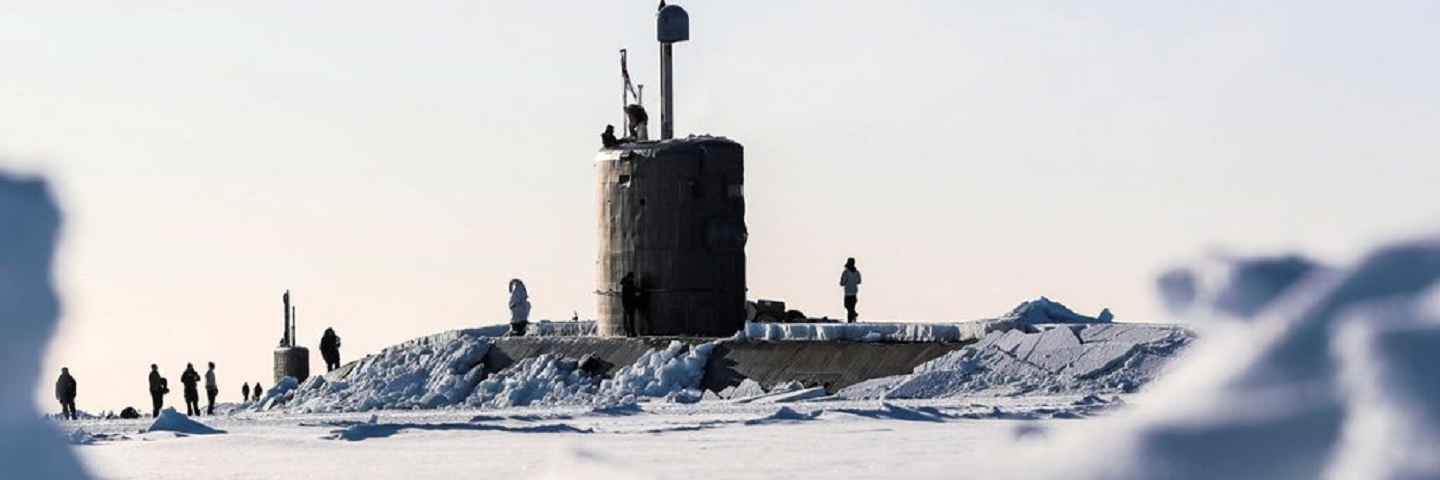 Submarine in ice, Arctic Ocean