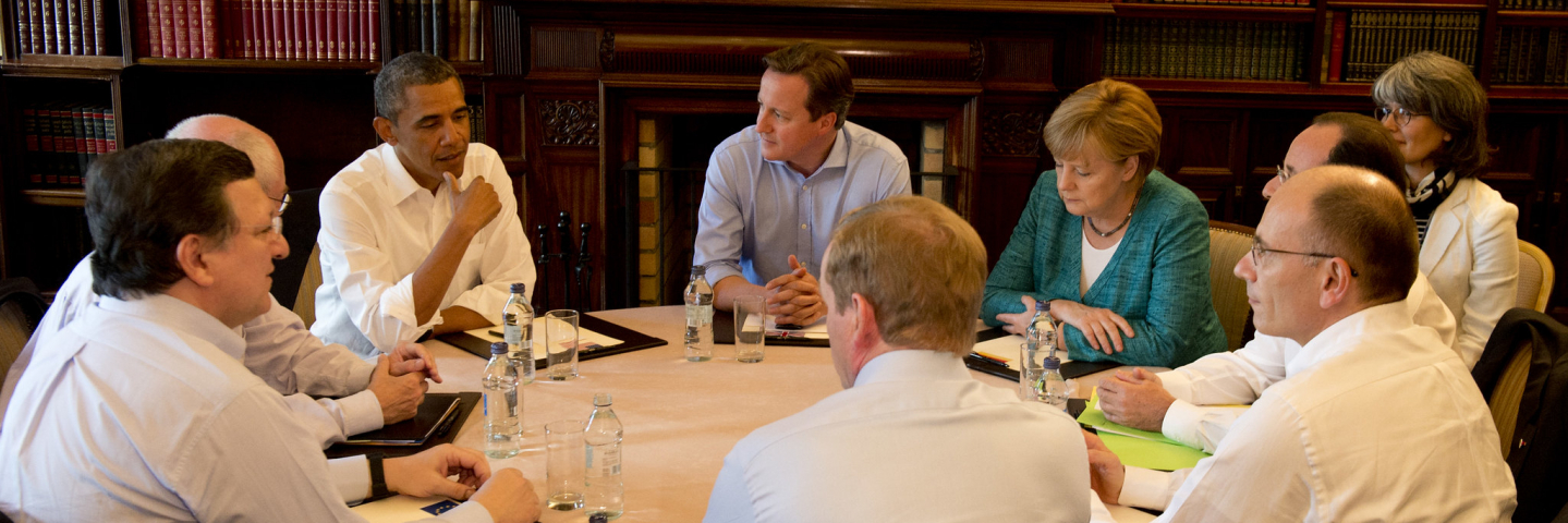  A photograph of G8 leaders discussing issues of global importance at the 2013 summit in Lough Erne, Northern Ireland.