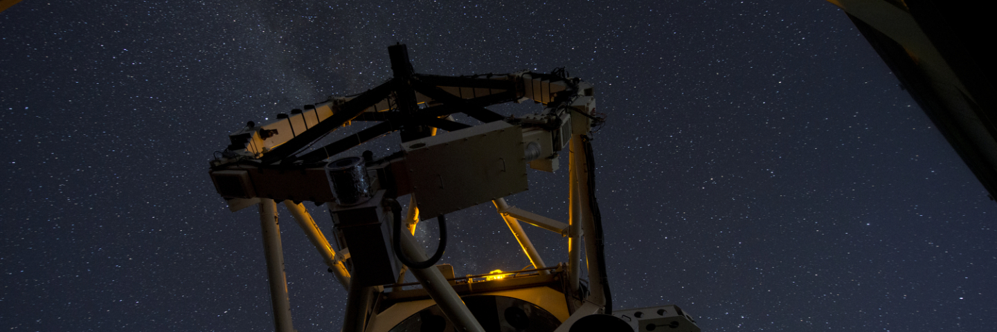 The 3.67-meter, 75-ton Advanced Electro-Optical System telescope is the largest telescope in the Department of Defense used for satellite tracking. The telescope moves fast enough to track low-Earth objects such as satellites and missiles, while also tracking man-made objects in deep space and performing space object identification data collection. (U.S. Air Force photo/Tech. Sgt. Bennie J. Davis III)