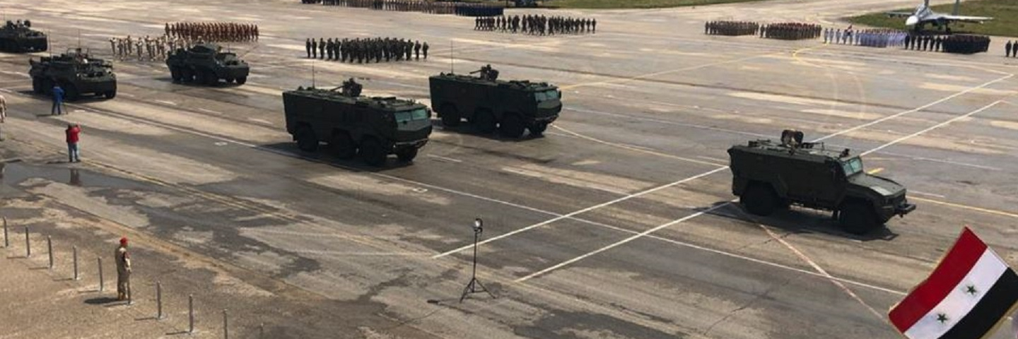 Military parade in Khmeimim airbase marks 73rd anniversary of Victory in Great Patriotic War, May 9, 2018.