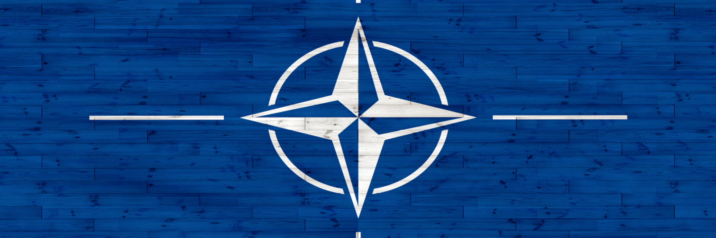 Nato flag on wood texture