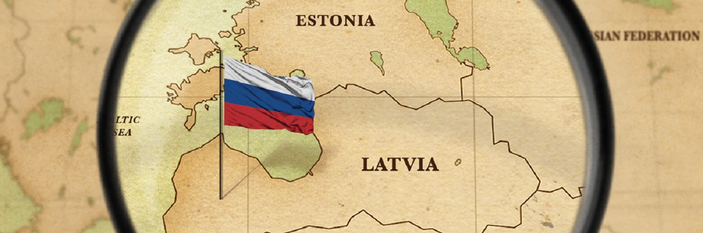 A graphic of a map showing Latvia, Lithuania and Estonia.