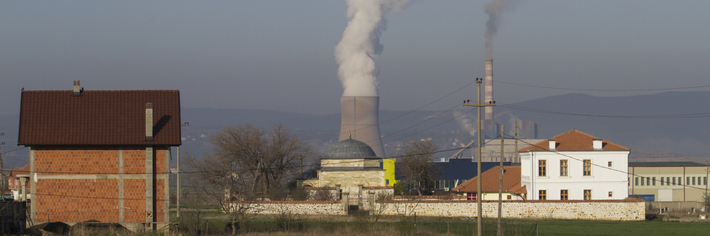 Coal fired power plant. Massive Air pollution.