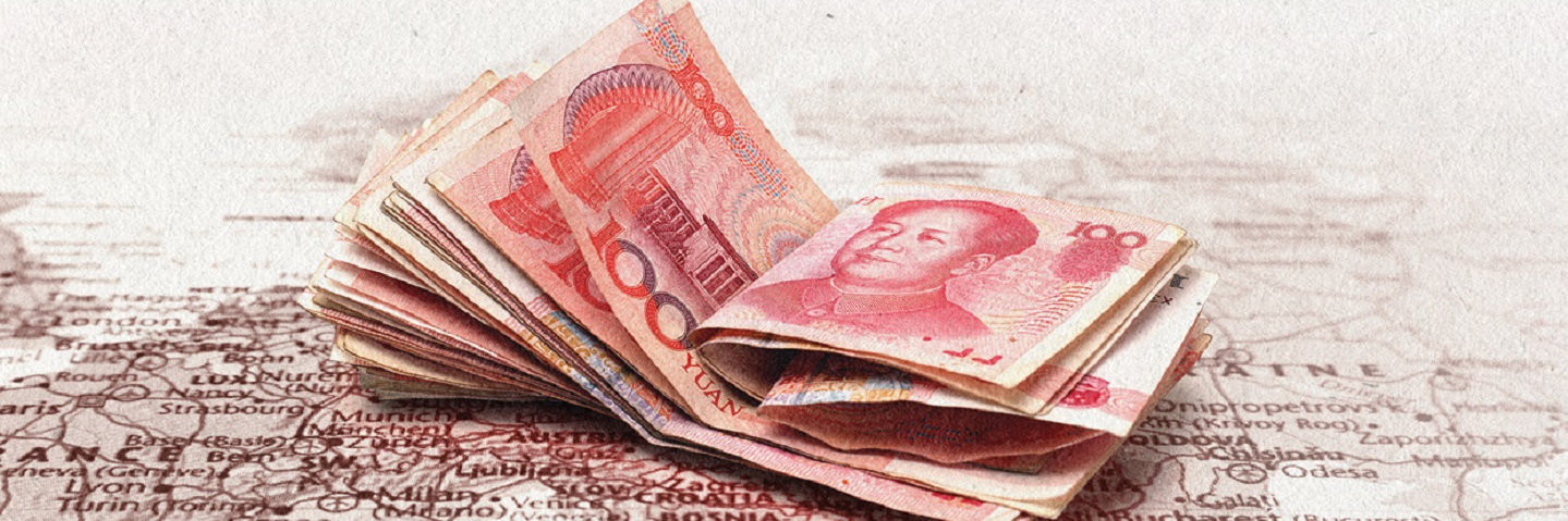 Chinese Money on a map