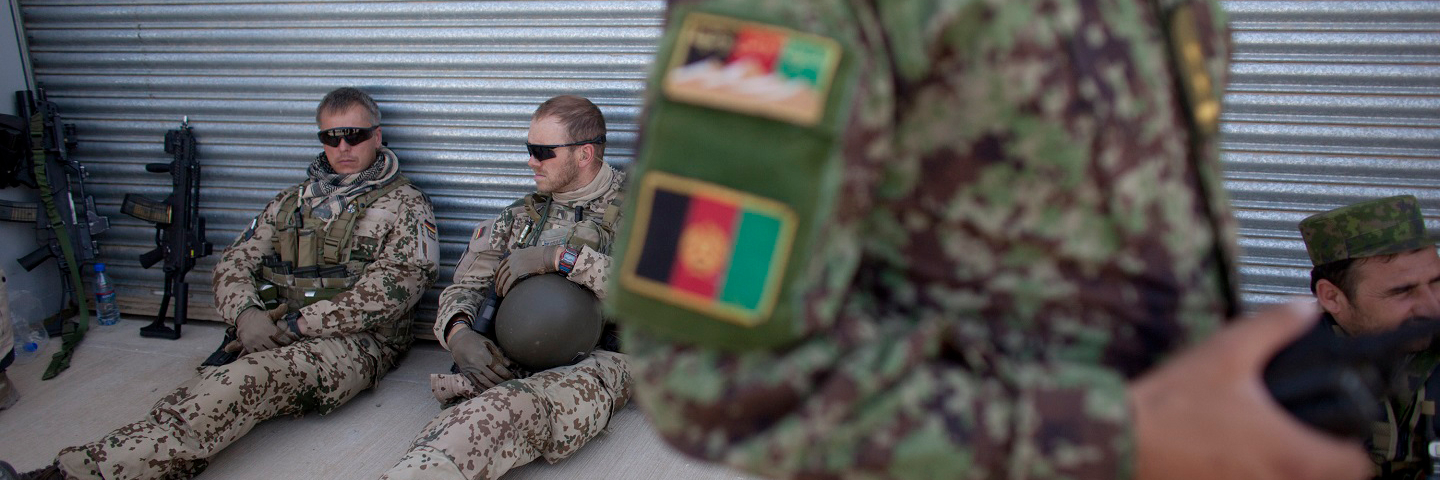 Mazar-e-Sharif, Afghanistan - German soldiers attend a security transition ceremony. July 23, 2011