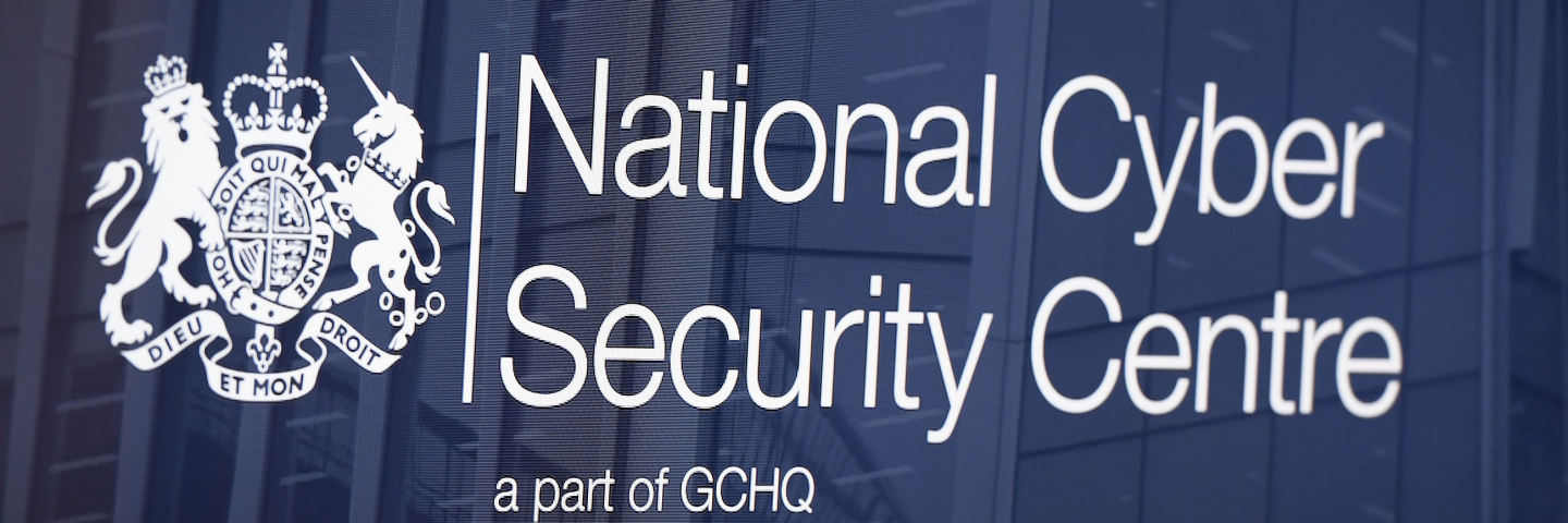 A logo is displayed on a television screen in the National Cyber Security Centre on February 14, 2017 in London, England. The National Cyber Security Centre (NCSC) is designed to improve Britain's fight against cyber attacks and act as an operational nerve center.
