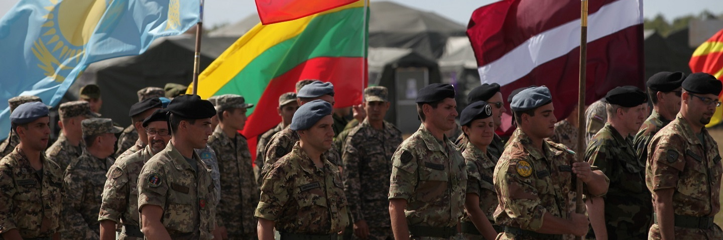 Service members from 41 nations a conduct pass and review during the opening ceremony of Combined Endeavor 2012 in Grafenwoehr, Germany, Sept. 6, 2012.