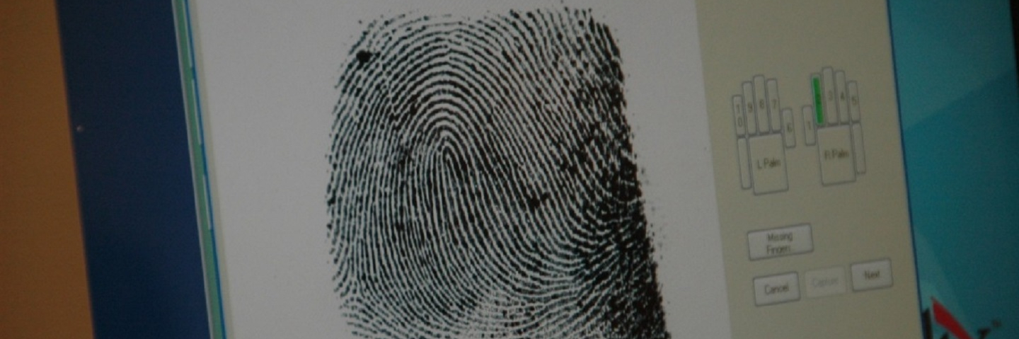 An image of a digital fingerprint on a computer screen