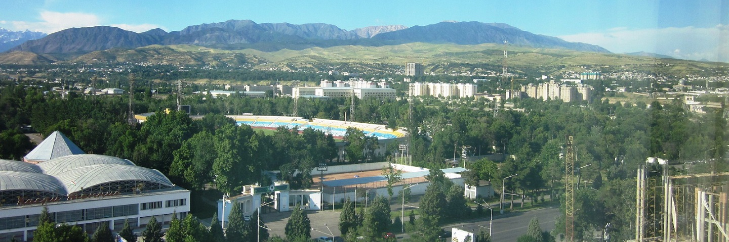 A photo of the landscape from the Dushanbe Hyatt Hotel in Dushanbe, Tajikistan.