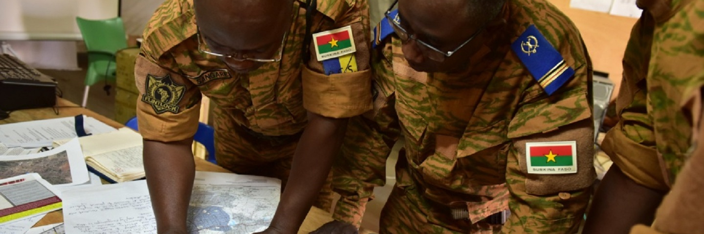 Burkina Faso Army leadership conduct operational planning during exercise Flintlock 19.