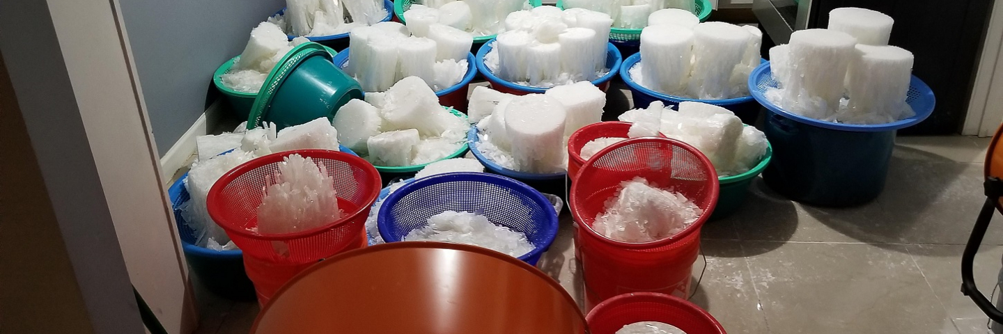 methamphetamine being dried