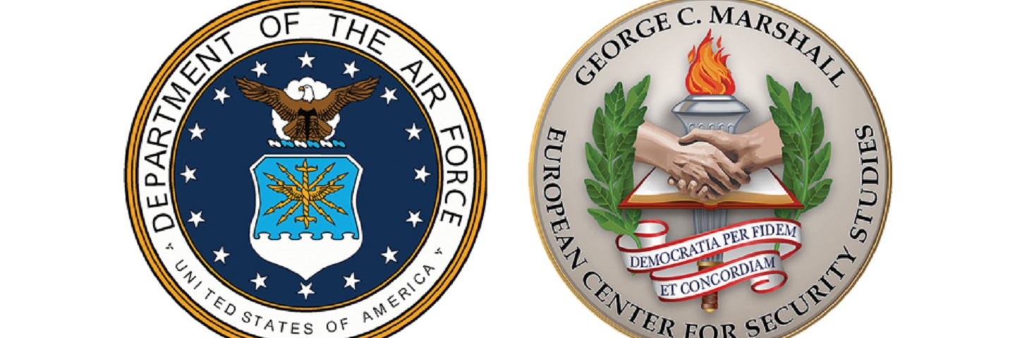 Logo/seal for Department of The Airforce and George C. Marshall European Center for Security Studies.