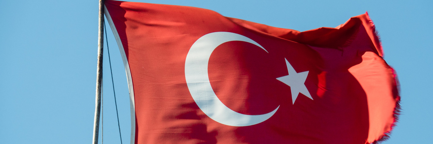 Turkish flag blowing in the wind.