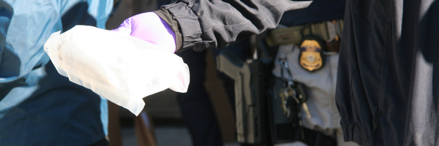 This photo came from operations in Sunland, California, in February of 2020. This search operation and a second one in downtown Los Angeles were associated with the same darknet vendor. The investigation resulted in 15 arrests and the seizure of more than 100 pounds of methamphetamine and more than 30,000 Aderrall pills at the two search sites.