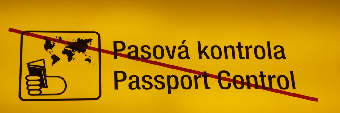 Sign at an airport for passport control.