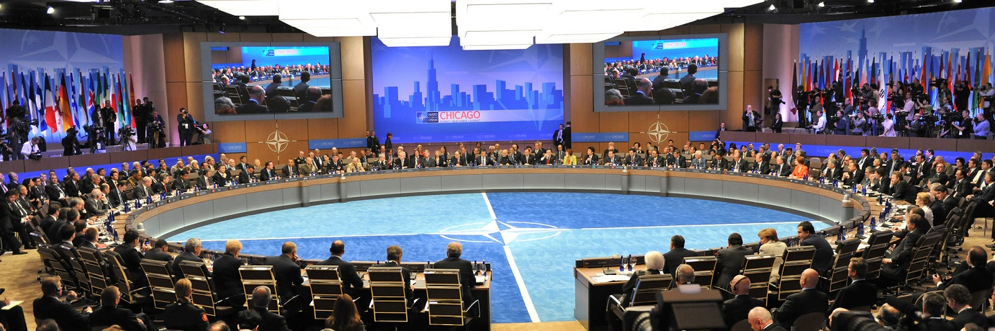 A view of the room at the NATO Chicago summit in 2012.