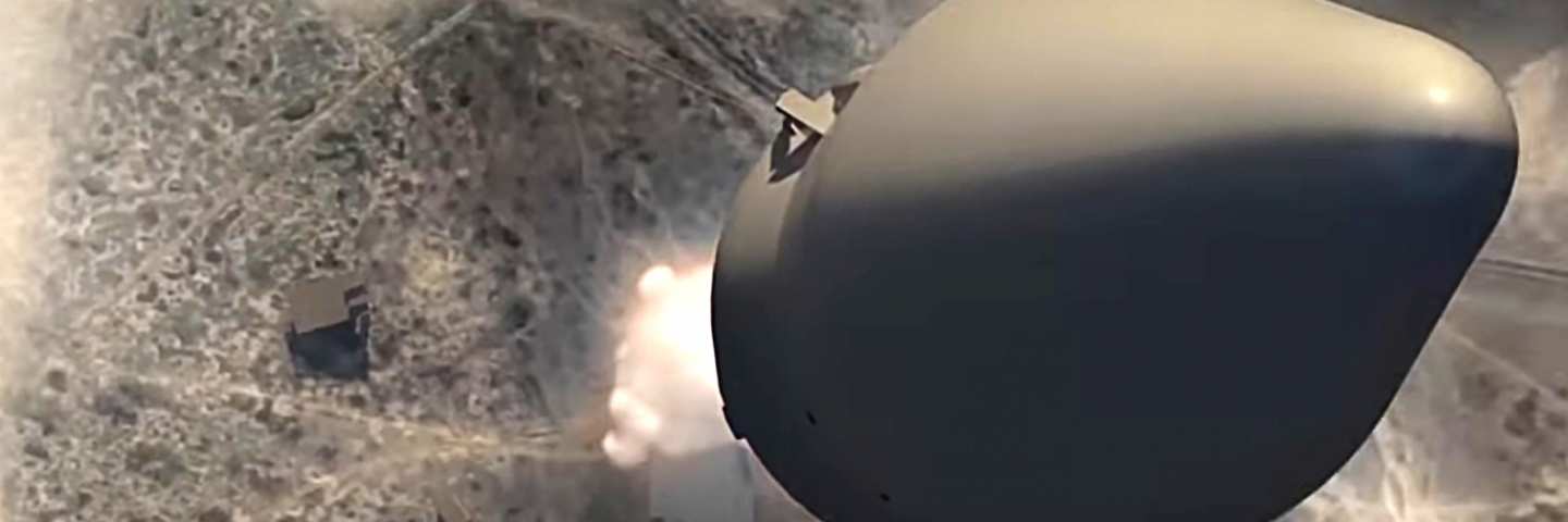 A display of a flight of the warhead of the Avangard hypersonic boost-glide weapon. Russia's military-industrial complex has developed the Avangard strategic intercontinental ballistic missile system equipped with a gliding hypersonic maneuvering warhead.
