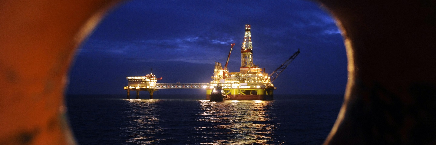 A picture taken on April 7, 2011 shows Russian LUKOIL ice-resistant fixed platform LSP-1,built at the Astrakhansky Korabel shipyard.