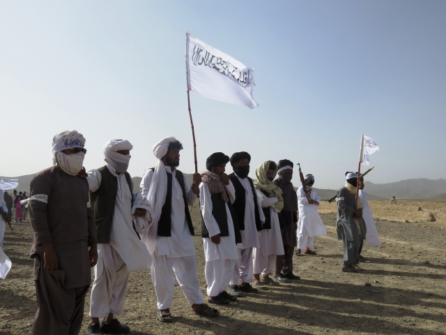 Photo taken on Aug. 14, 2016 shows fighters of a splinter Taliban group take part in a gathering in Zabul province, south Afghanistan. Another breakaway Taliban group "Dadullah Mahaz" which means Dadullah front announced its existence in Afghanistan's southern Zabul on Monday, a source close to the newly emerged armed group Mawlawi Nematullah Samim said Wednesday.