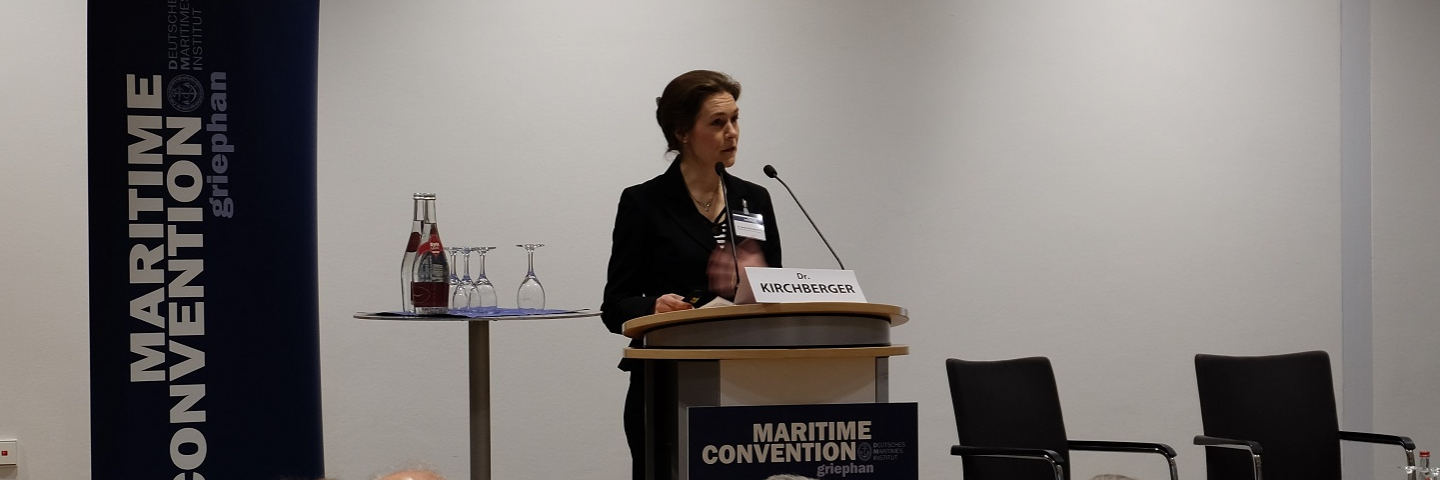 Dr. Sarah Kirchberger speaking at the 2017 Maritime Convention.