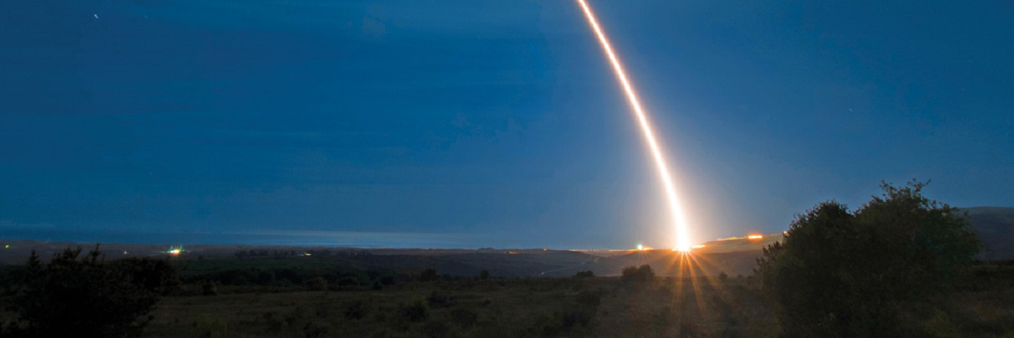A Minuteman III test launch at Vandenberg Air Force Base in California.