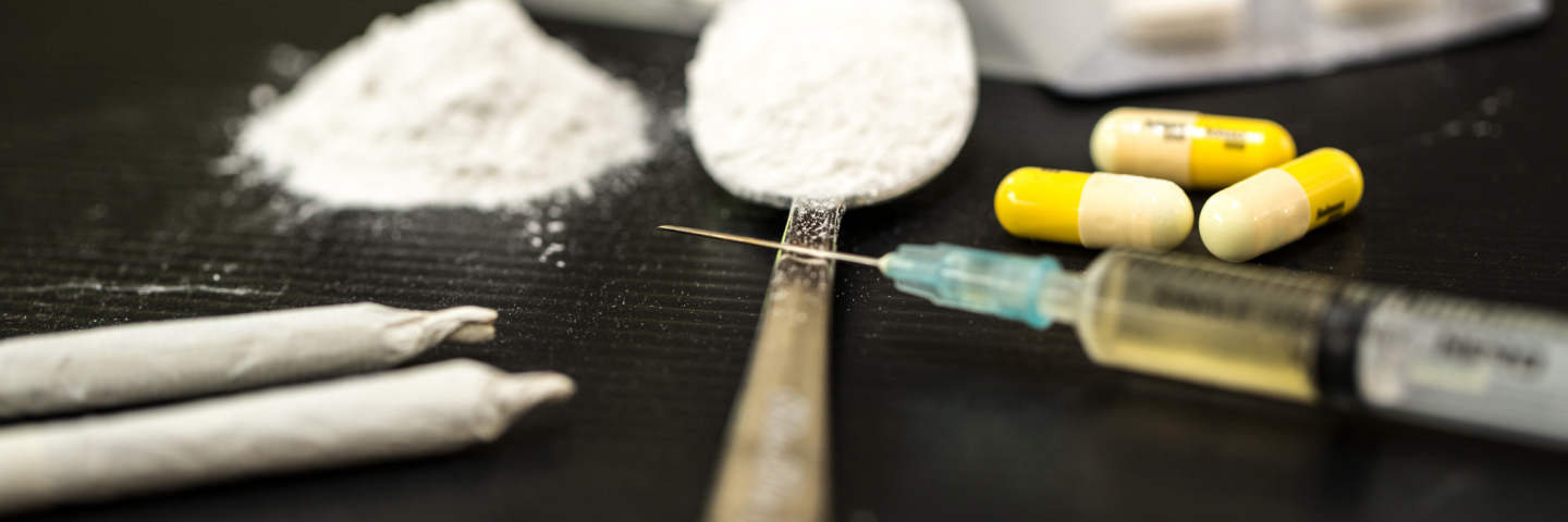 Photo of a variety of illegal drugs