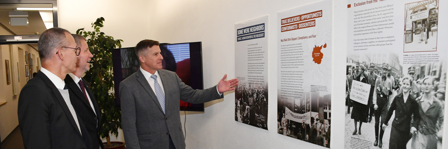 Marshall Center Leadership and Faculty Open Traveling Holocaust Exhibit