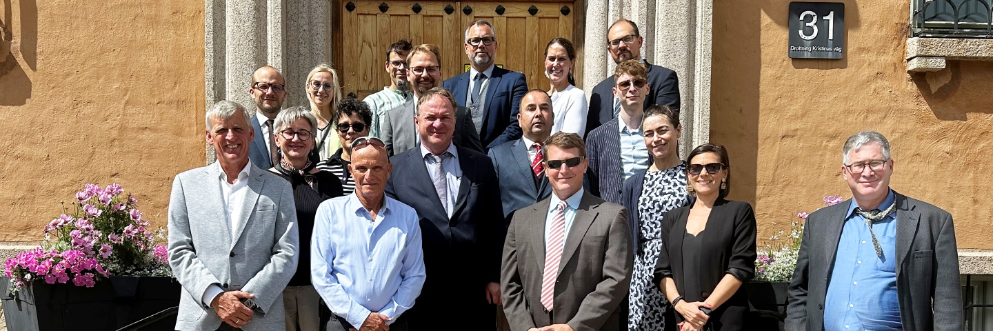 PfPC Resilience Reference Curriculum Meeting participants in front of Swedish Defence University building