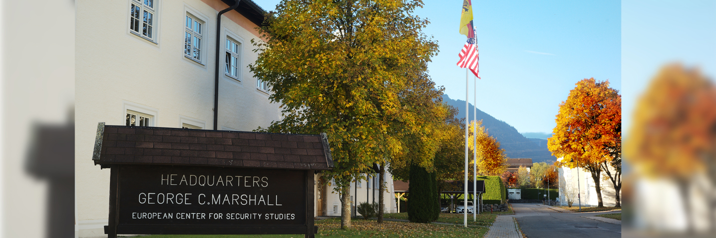 Marshall Center headquarters building in fall