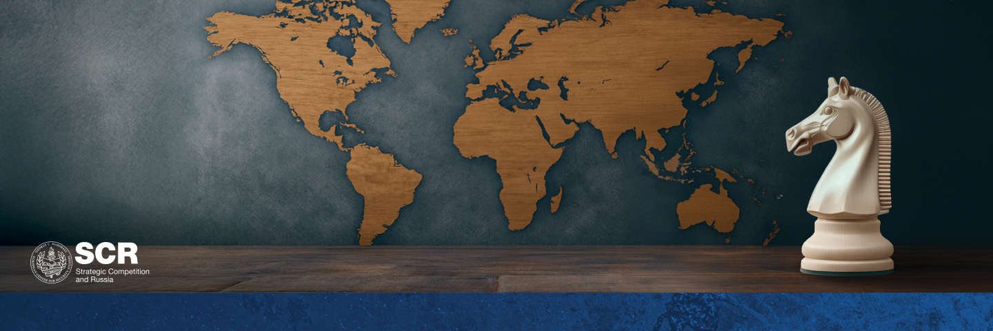 SCR course graphic includes world map and chess piece.