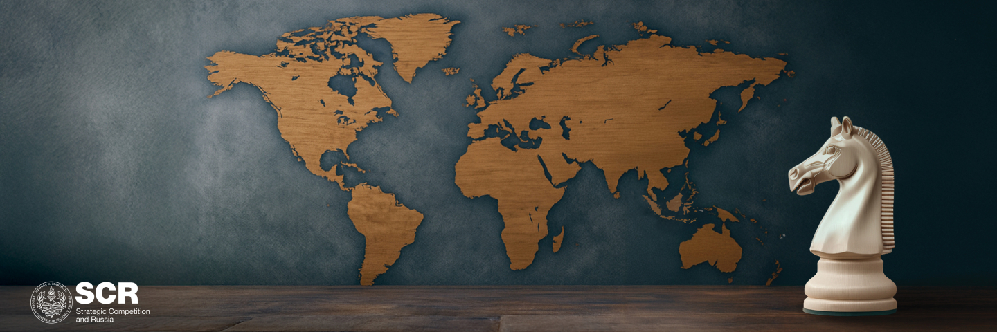 SCR course graphic includes world map and chess piece.