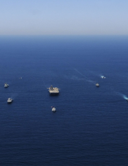 Photo of 16 coalition partner ships sailing in formation