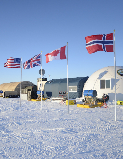 A photograph of Ice Camp Sargo, located in the Arctic Circle.