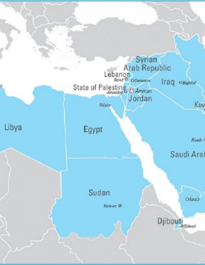 Map of the Middle East and North Africa