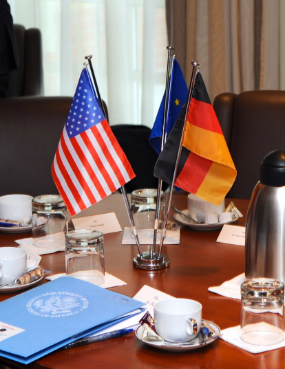 German, US & EU Flags