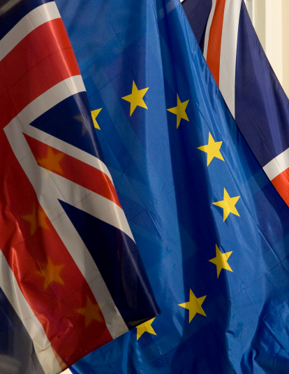 British and European flags