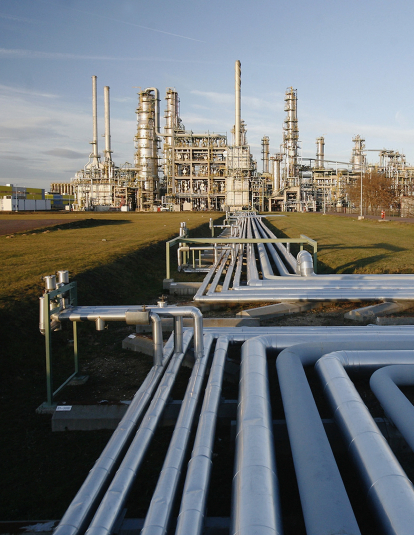 The TOTAL oil refinery is seen on January 10, 2007 in Leuna, Germany. Crude oil from Russia has stopped flowing to the PCK refinery since 6:00 AM January 8 due to a row between Russia and Belarus over how much Belarus should pay for Russian oil. Initial reports claimed Belarus had turned off the flow of crude oil through the "Druzhba" pipeline as a means to negotiate a better price. German oil reserves are still substantial, though Chancellor Angela Merkel announced her country must not depend too much on o
