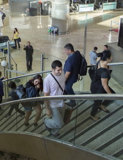 Istanbul, Turkey - October ,4, 2015: Secondary airport security point at the departure gates with Xray and metal detectors at the Ataturk Airport.