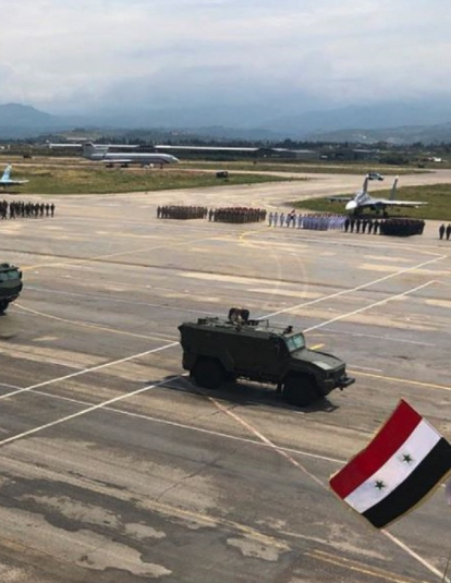 Military parade in Khmeimim airbase marks 73rd anniversary of Victory in Great Patriotic War, May 9, 2018.