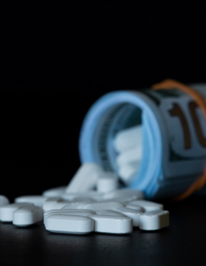 The concept of fake medicine. Tablets can illustrate investigation in the field of counterfeit drugs. 